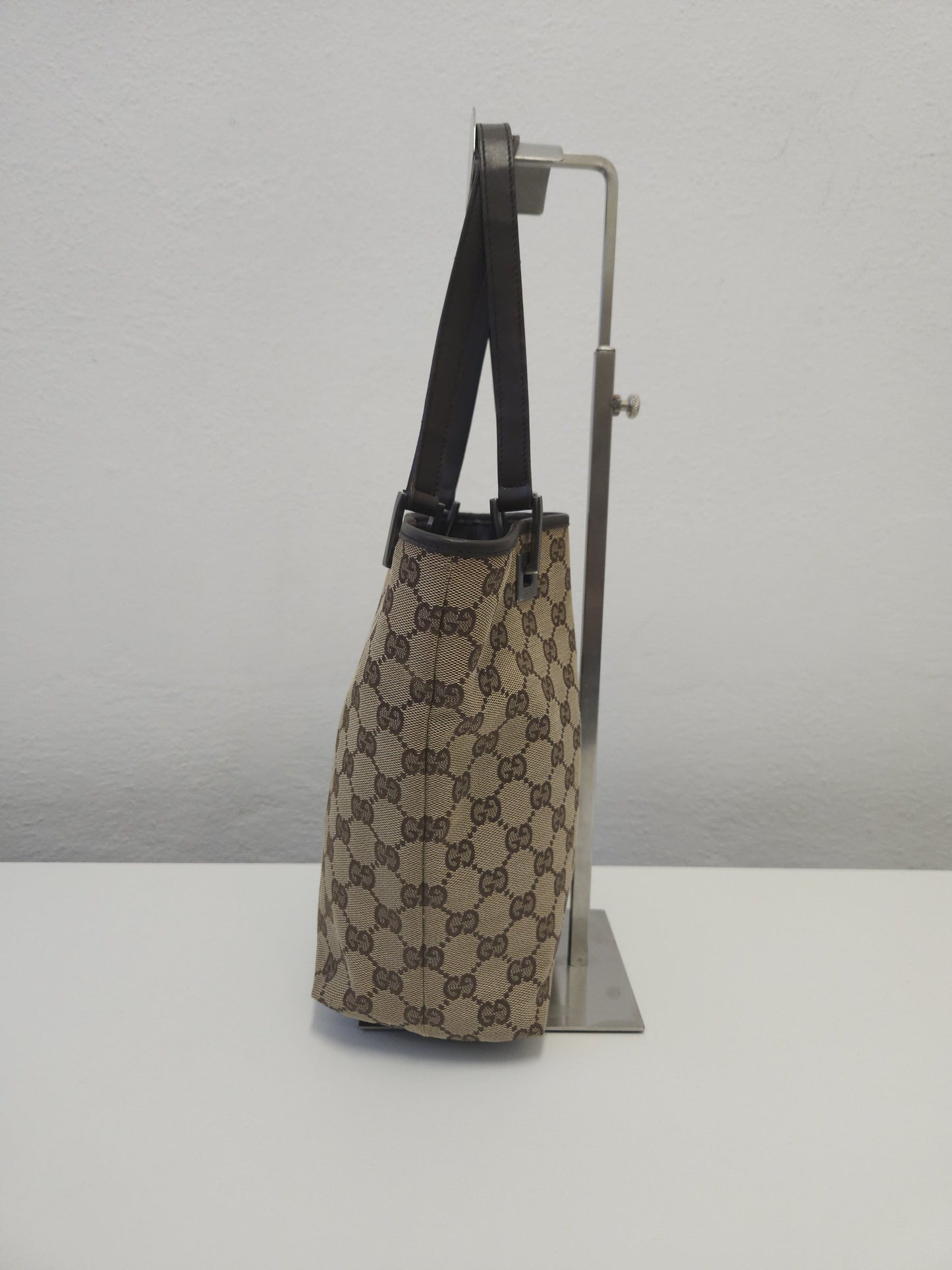 Vintage y2k Gucci gg monogram canvas and leather tote bag
