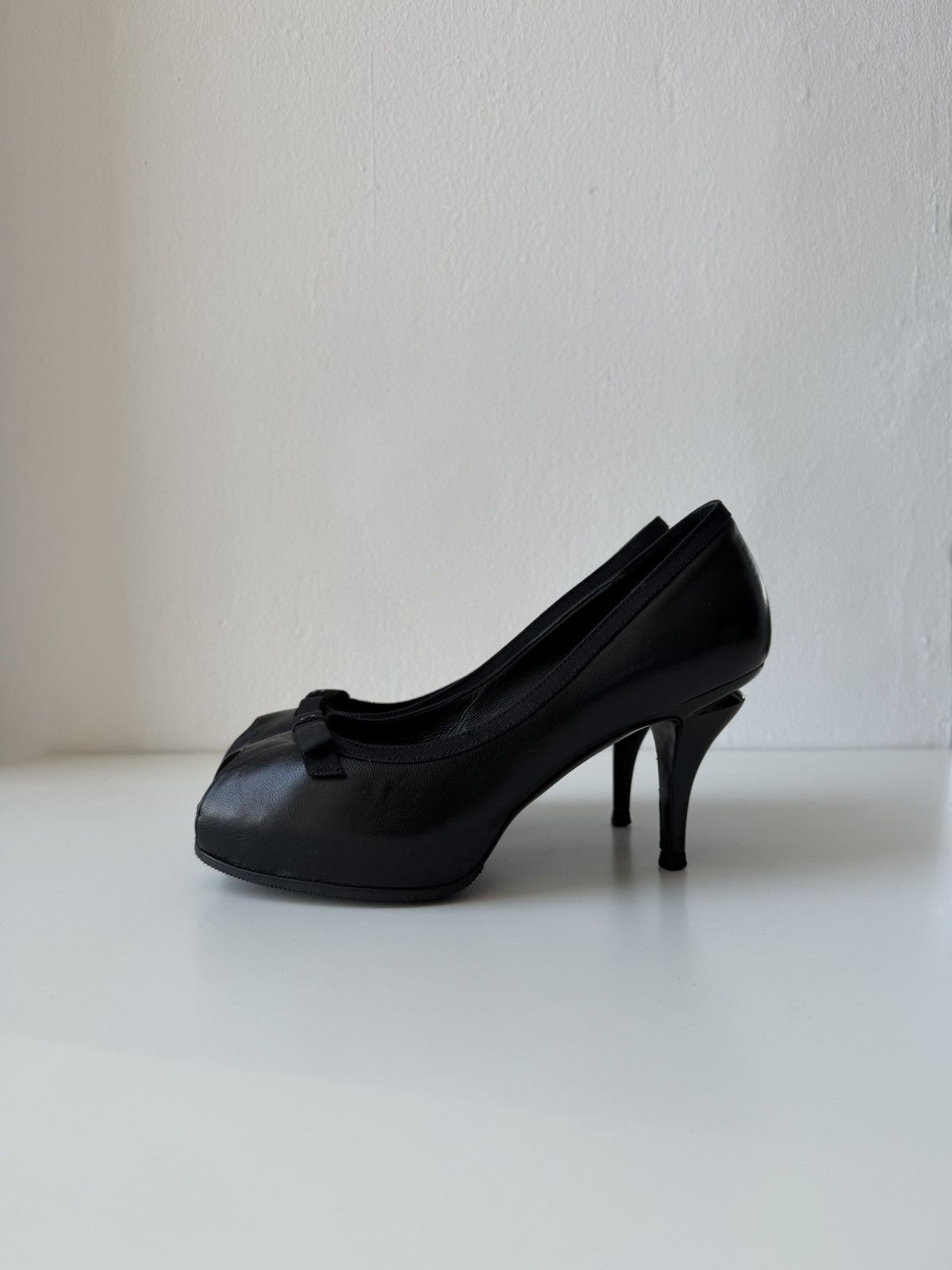 Chanel open toe pumps with bow