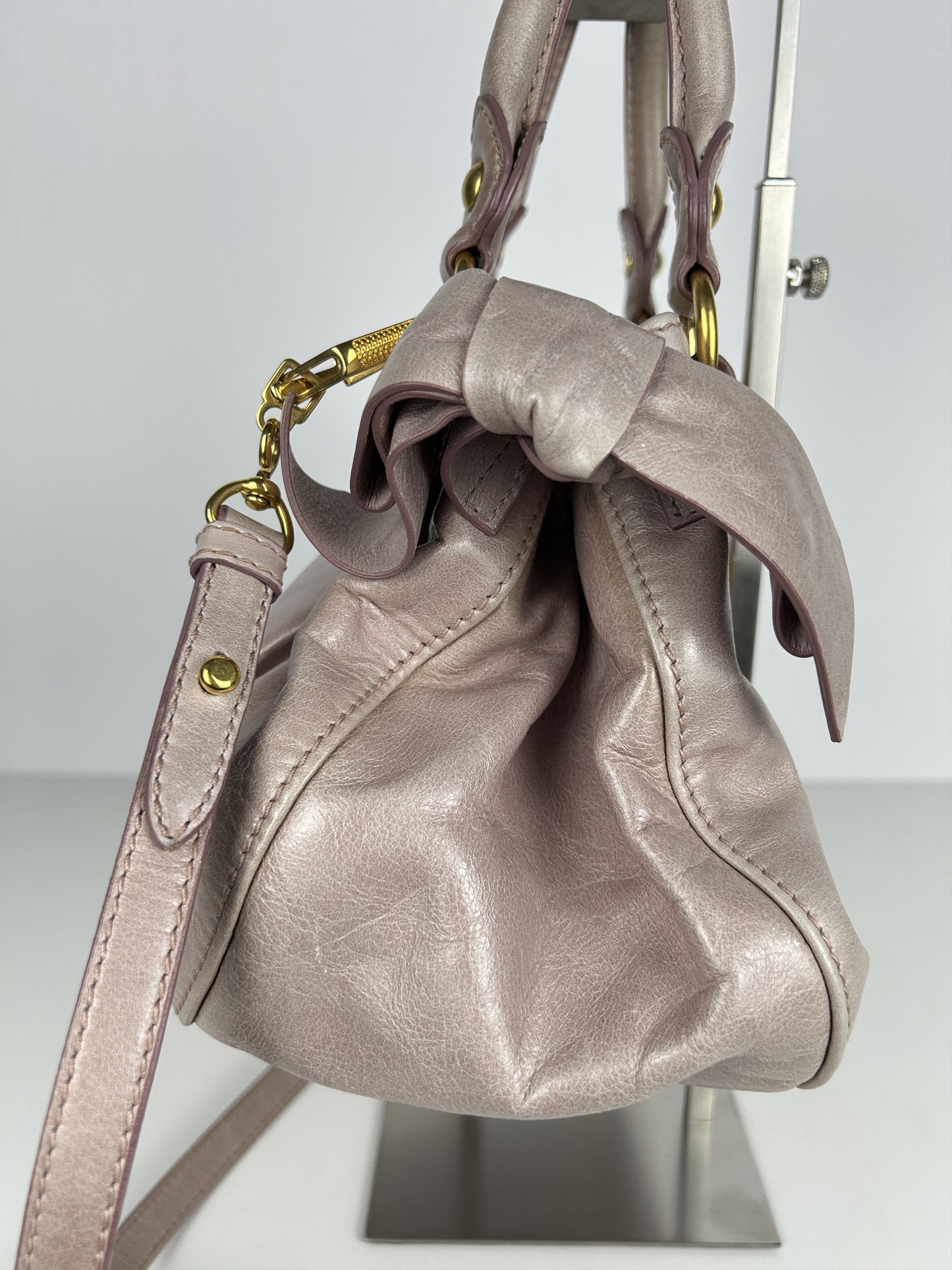 Miu miu mini bow bag in dusty pink