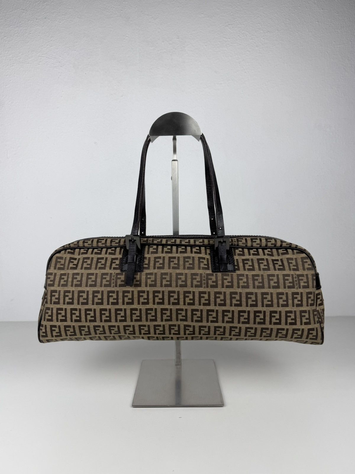 Fendi zucchino monogram canvas mini bowling bag