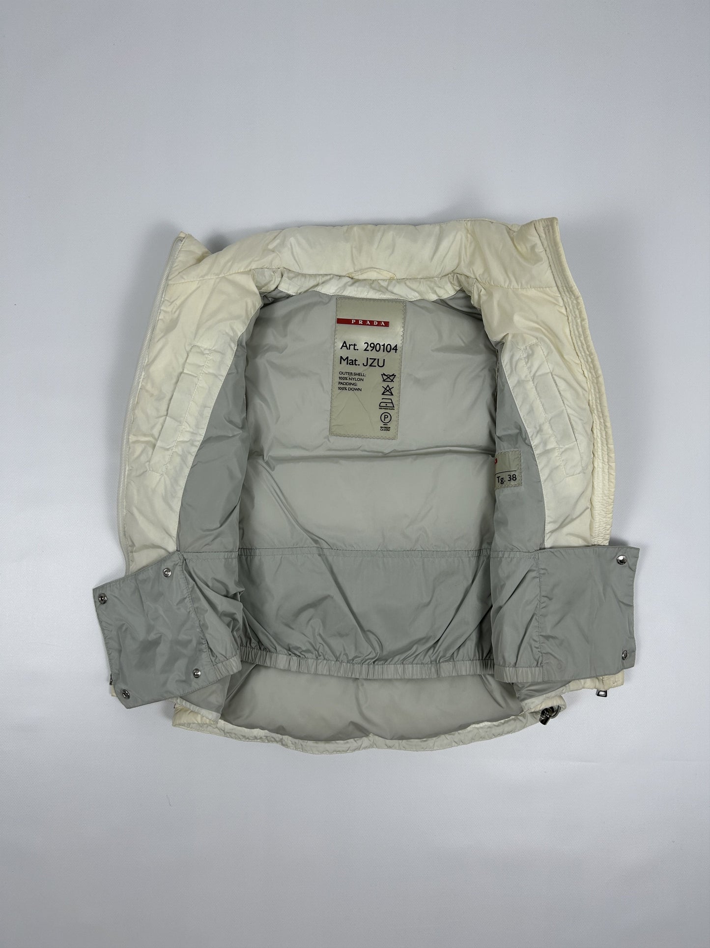 Vintage y2k archive Prada sport red tab hooded puffer vest