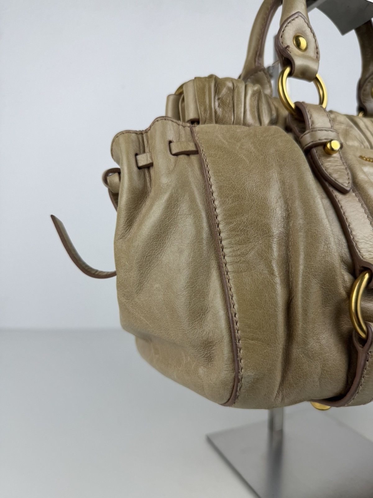 Miu miu bauletto vitello gathered leather mini handbag