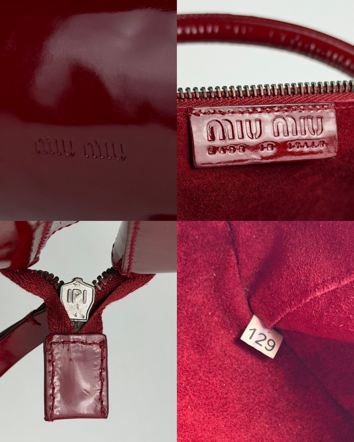 Vintage 90s Miu Miu patent leather cylindrical handbag