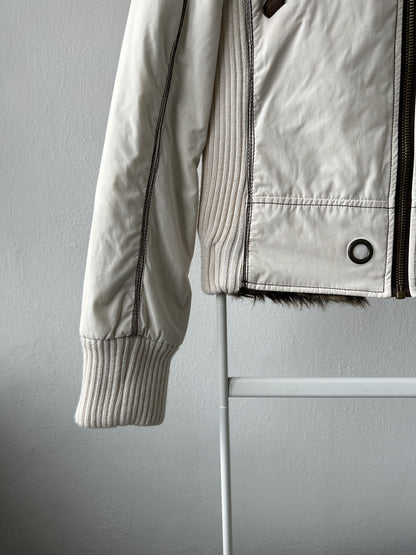 Archive y2k Miss Sixty faux fur lined hooded bomber