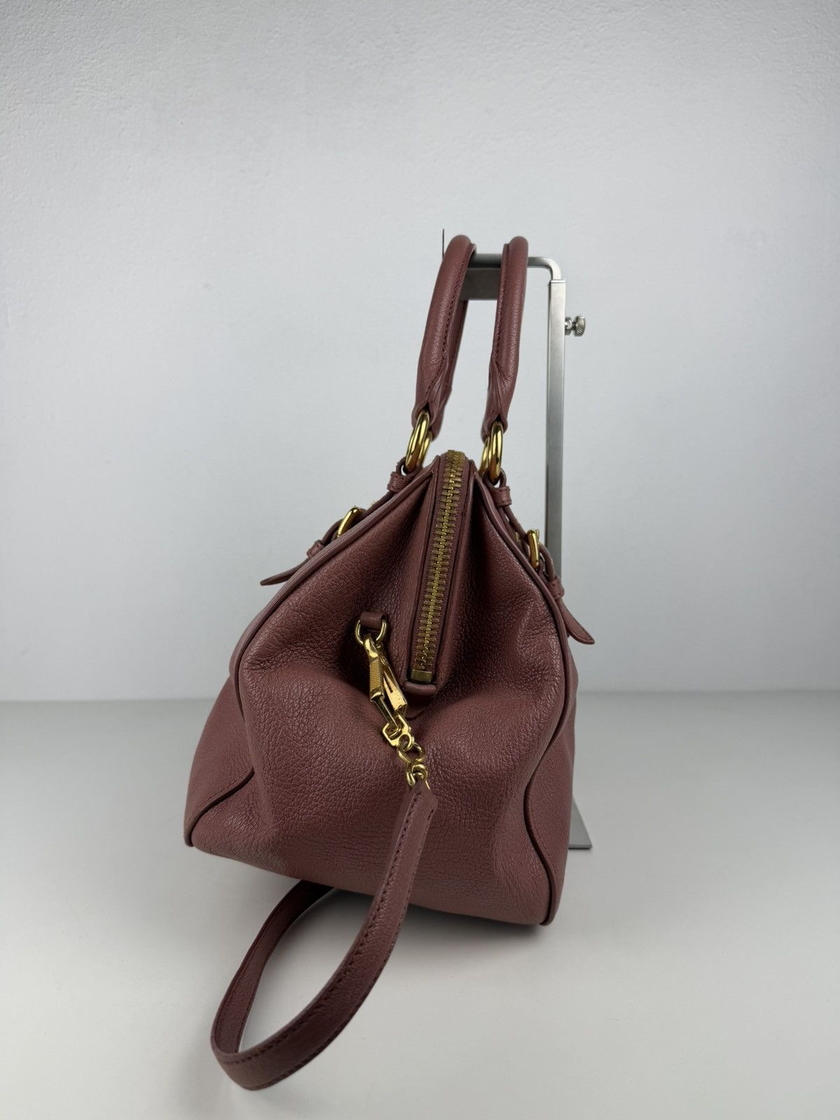 Miu Miu madras leather mini bowling bag