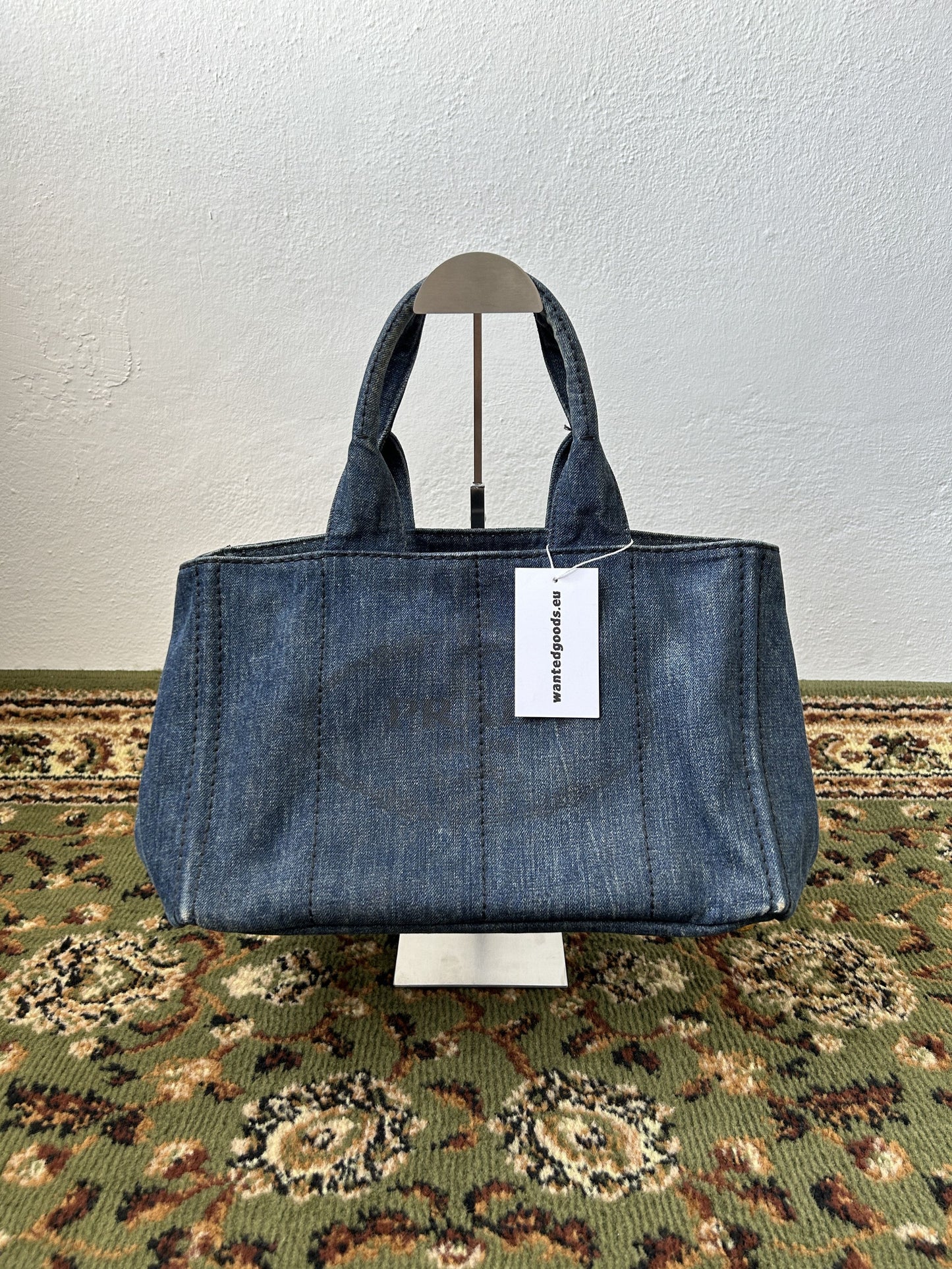 Prada Canapa denim handbag large size
