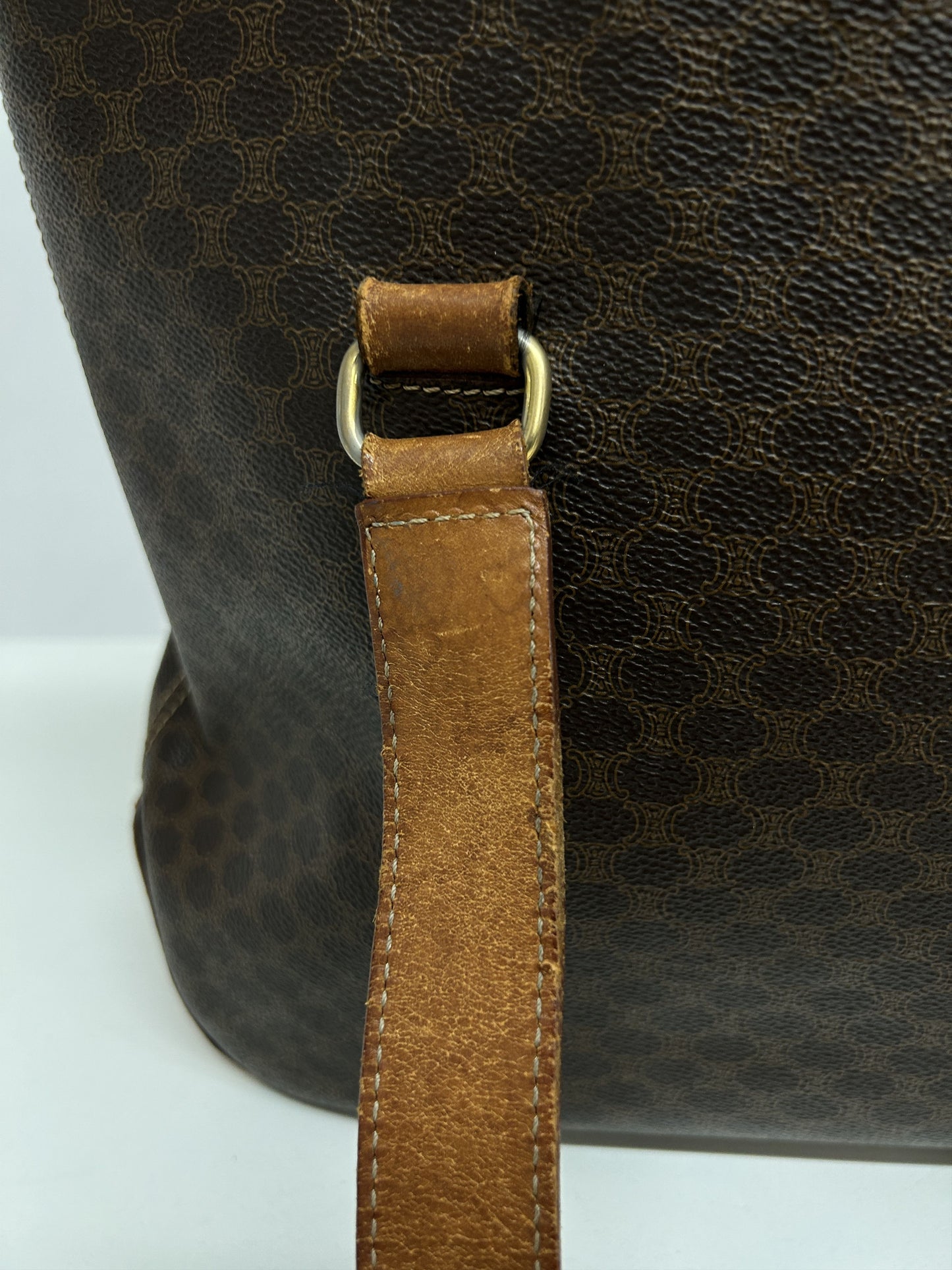 Vintage 90s Celine macadam top zip tote bag