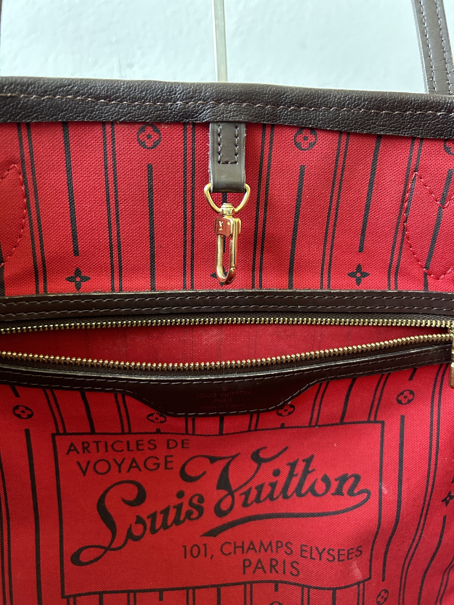 Louis vuitton damier ebene neverfull GM tote bag