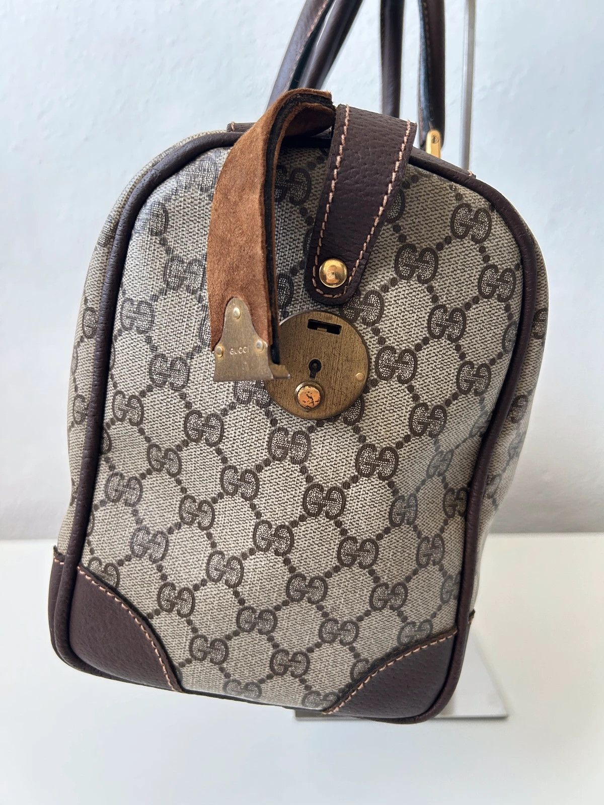 Vintage 70s-80s Gucci monogram Boston duffle bag