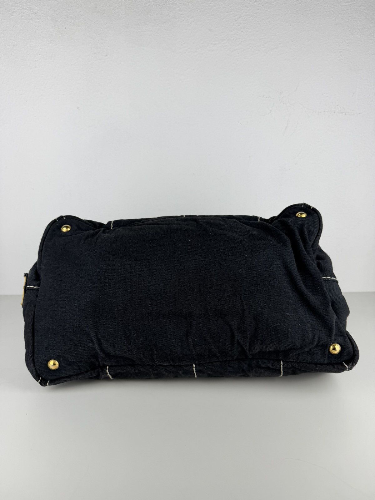 Prada canapa large canvas tote bag