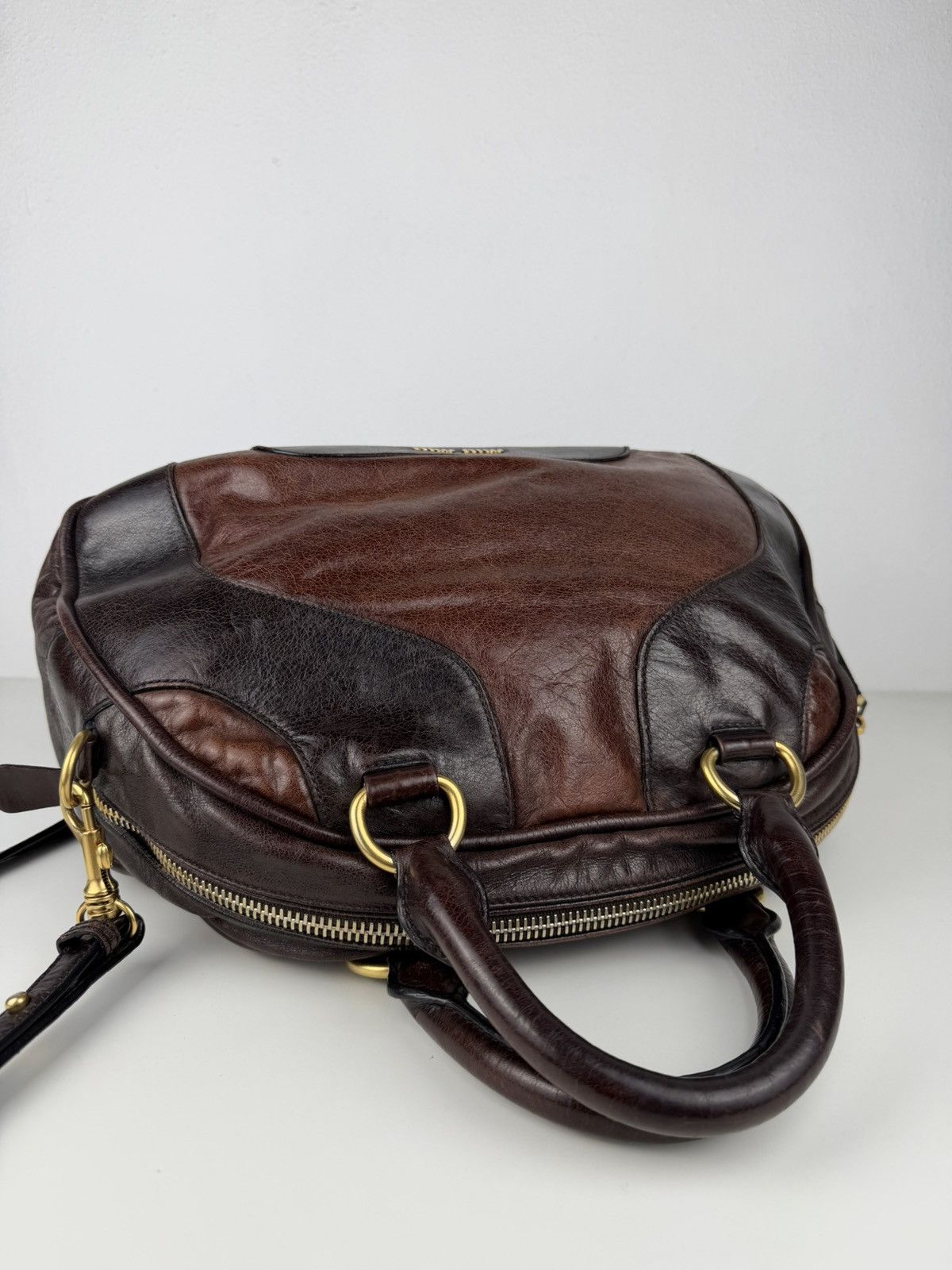 Miu Miu vitello leather bowling bag