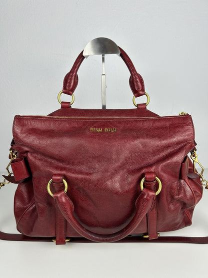 Miu miu vitello bow bag in red