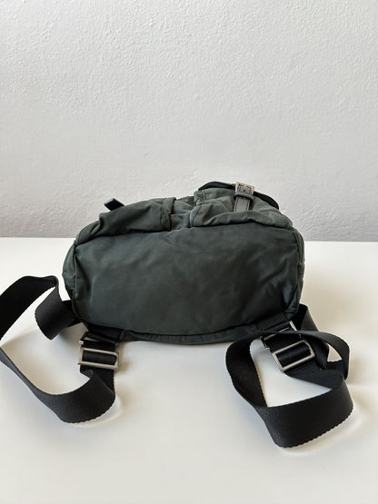 Vintage 90s Prada nylon triangle logo small cargo backpack