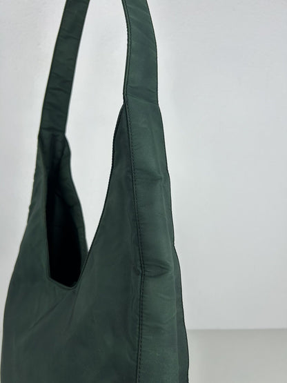 Vintage 90s Prada nylon triangle logo hobo handbag