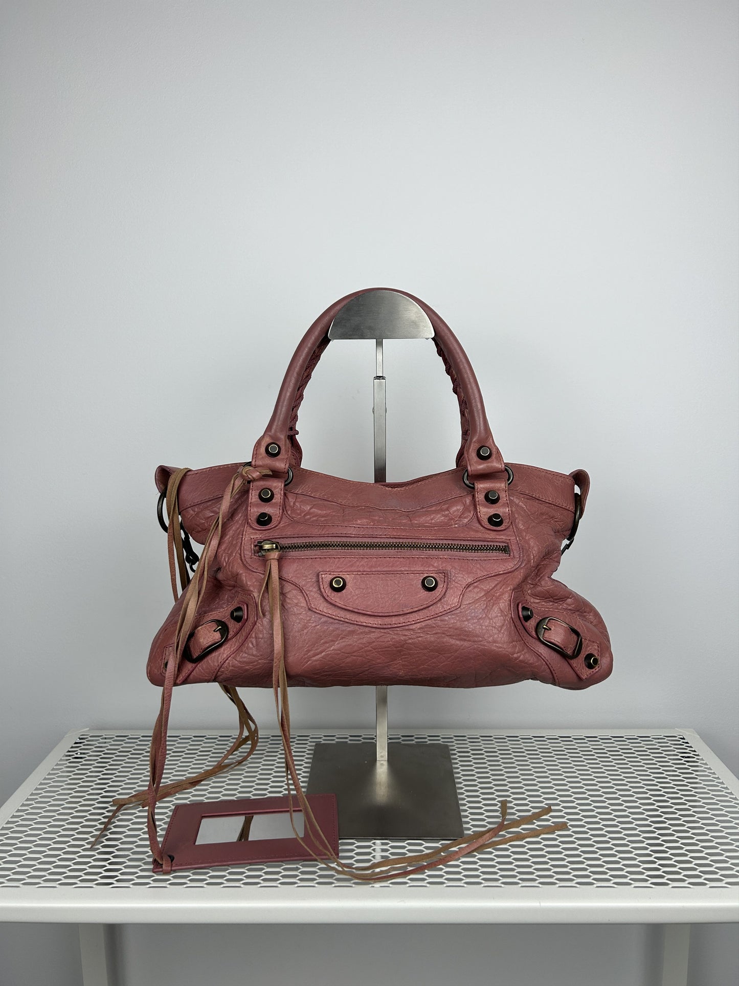 Balenciaga first bag in dusty pink
