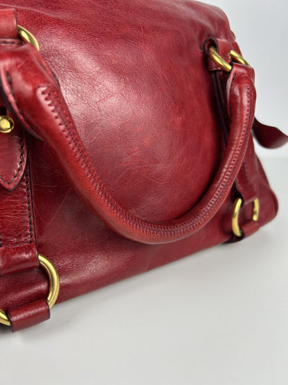 Miu miu vitello small bow bag in red