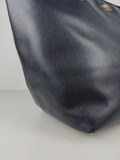 Coach crossgrain leather taxi tote dark navy