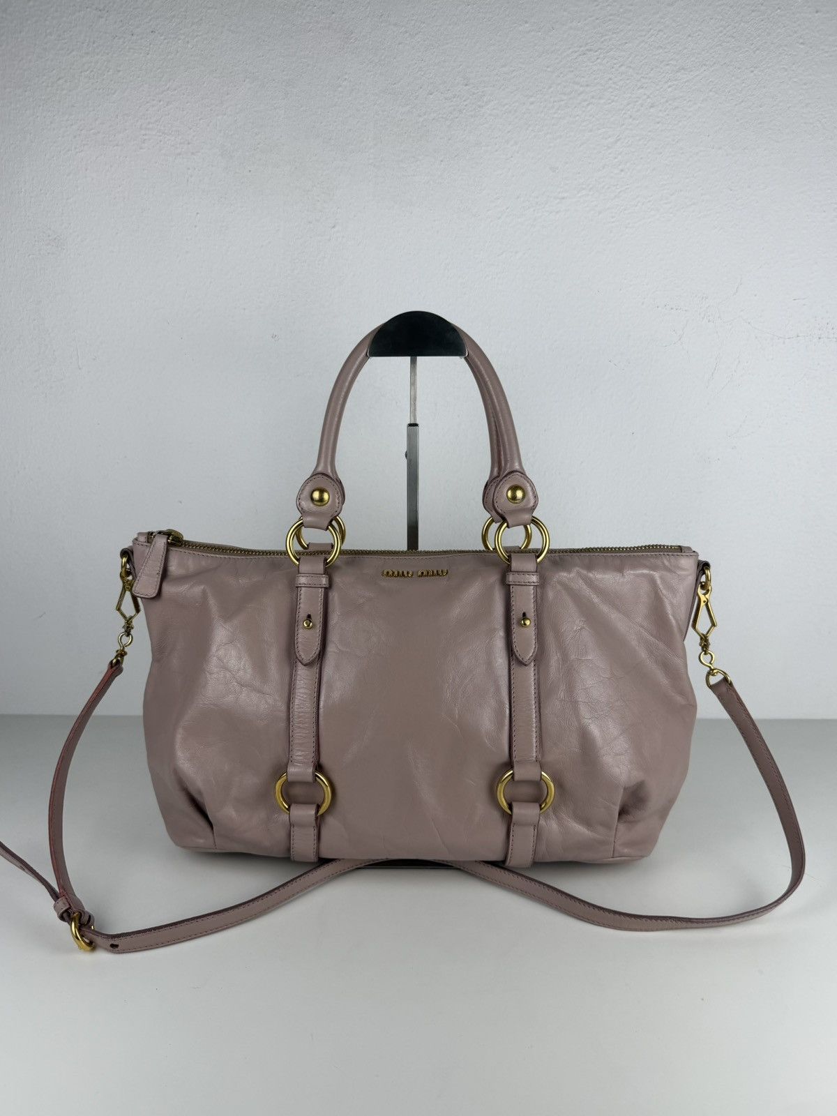 Miu Miu vitello top zip tote bag