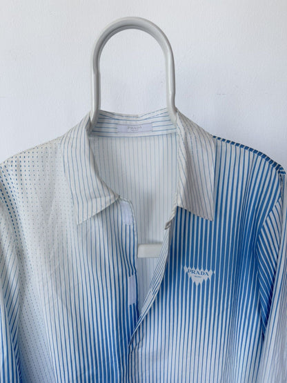 Prada gradient stripe chest logo shirt