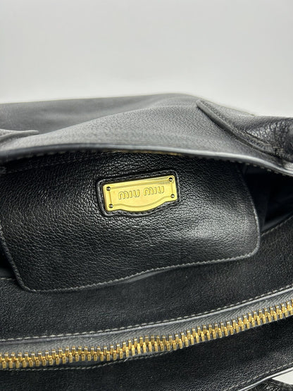 Miu miu madras leather tote bag