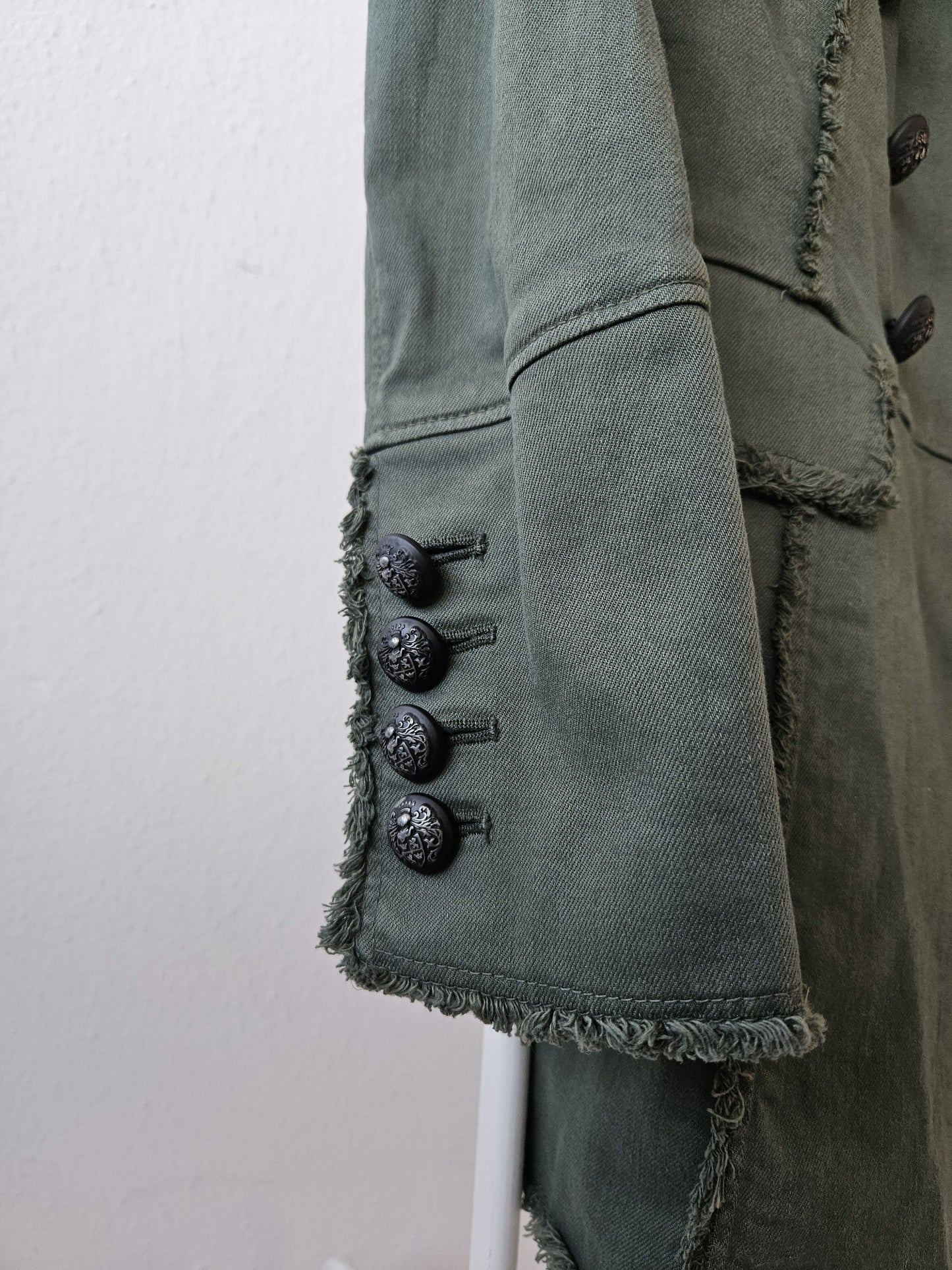 Pierre Balmain raw edge double breasted napoleon coat
