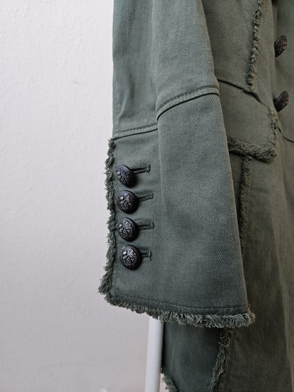 Pierre Balmain raw edge double breasted napoleon coat