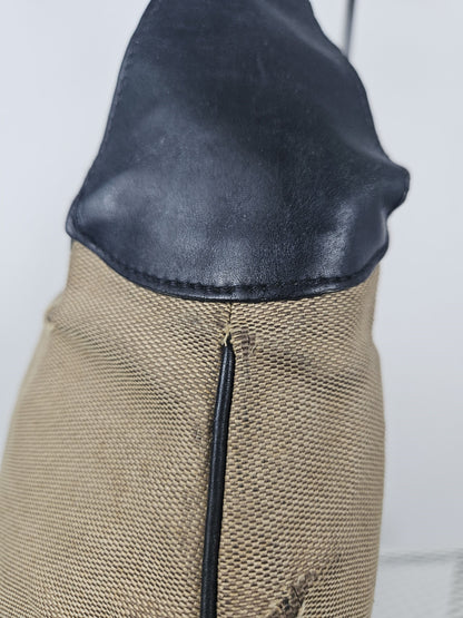Vintage y2k Gucci Jackie canvas and leather hobo handbag