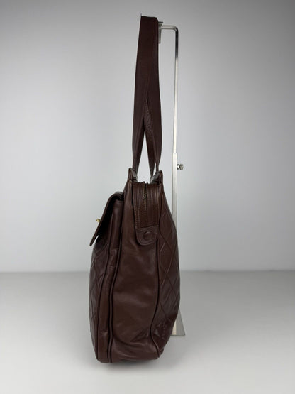 1996 Chanel CC turnlock matelasse quilted lambskin tote