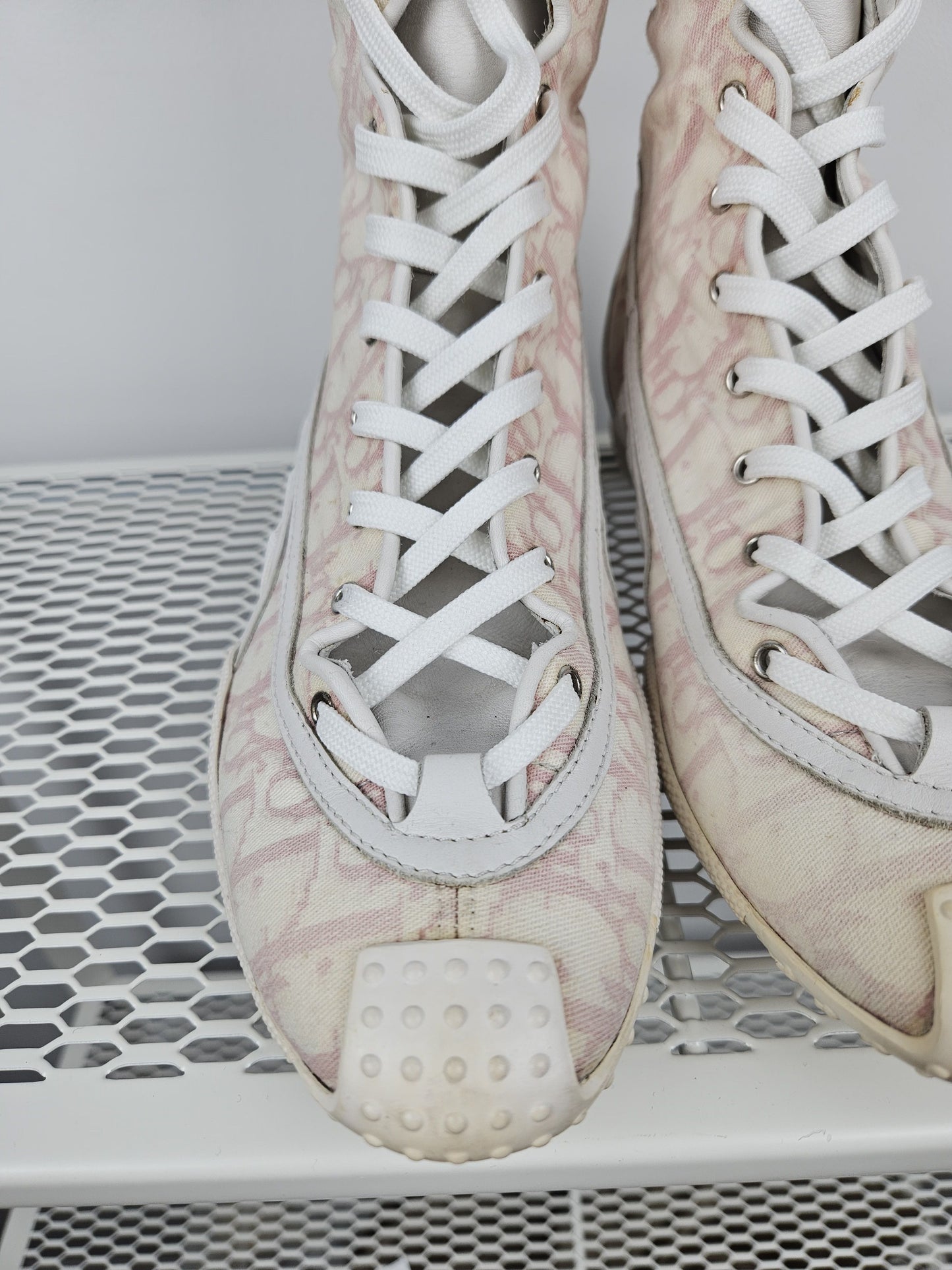 Vintage y2k dior monogram knee height lace up boots