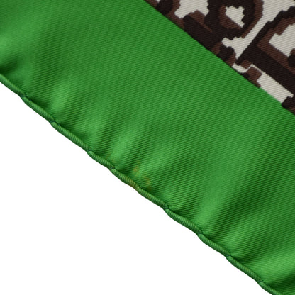 Vintage Dior trotter silk scarf brown & green