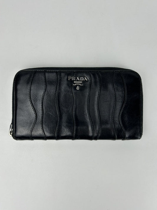 Prada leather long wallet