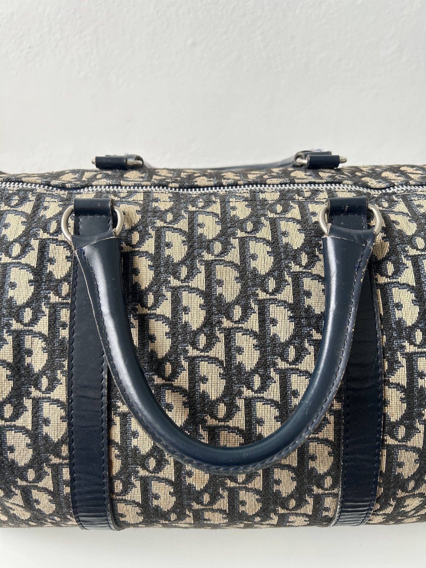 Vintage 70s Dior trotter oblique monogram canvas bowling bag