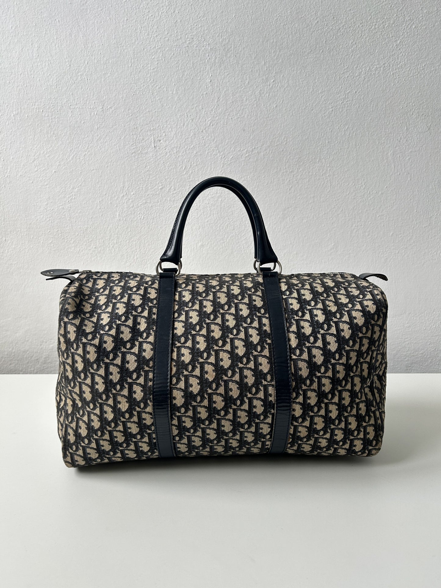 Vintage 70s Dior trotter oblique monogram canvas bowling bag