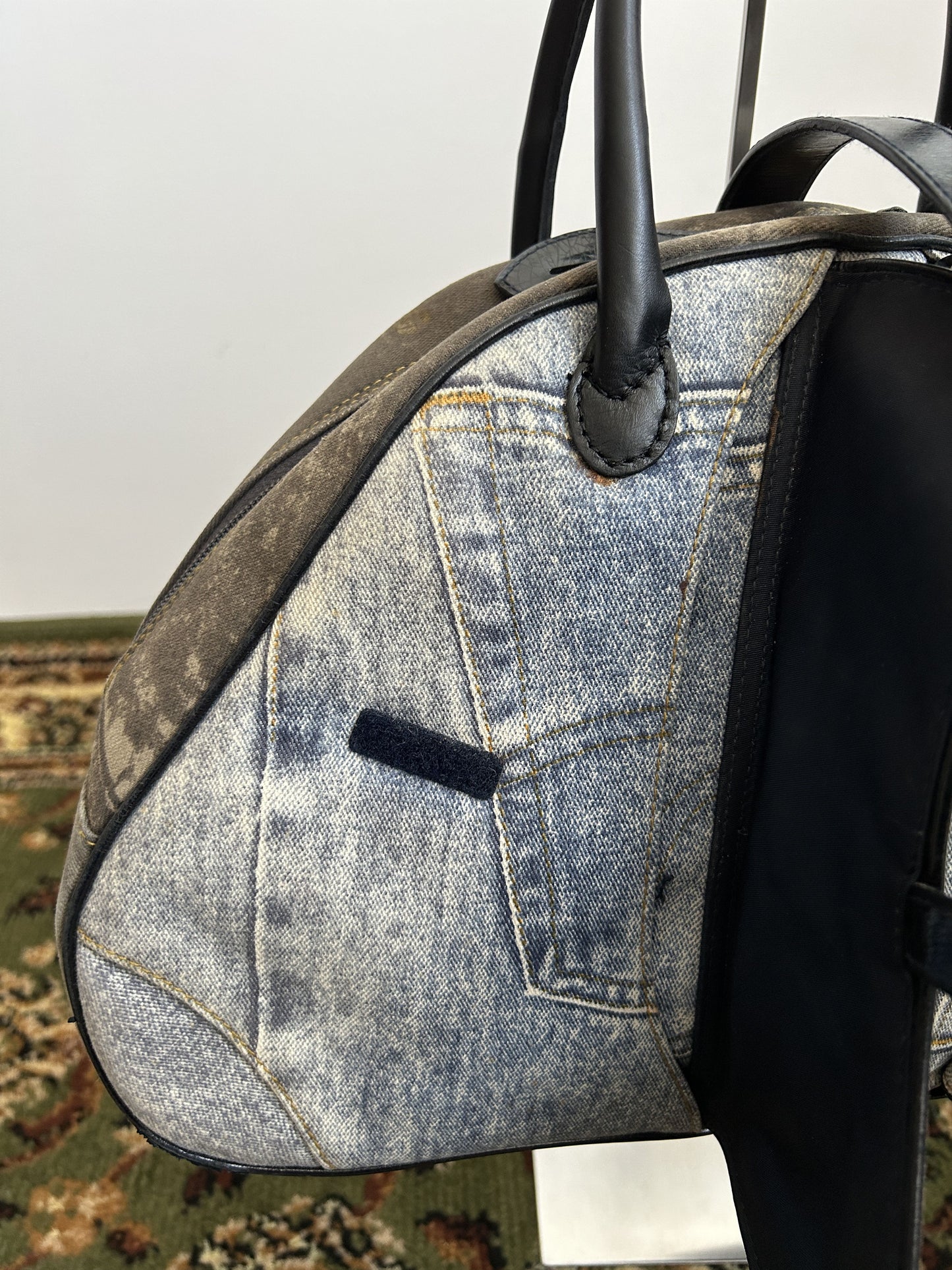 Vintage y2k Dior by John Galliano double saddle denim bowling bag