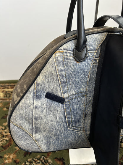 Vintage y2k Dior by John Galliano double saddle denim bowling bag