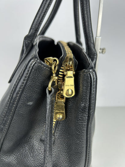 Miu miu madras leather tote bag