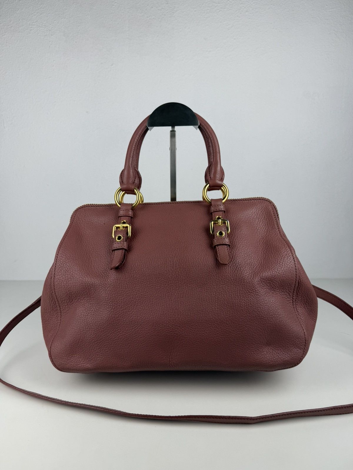 Miu Miu madras leather mini bowling bag