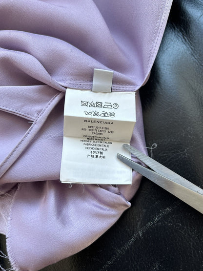 SS2018 Balenciaga silk ruffle loose long dress in lilac