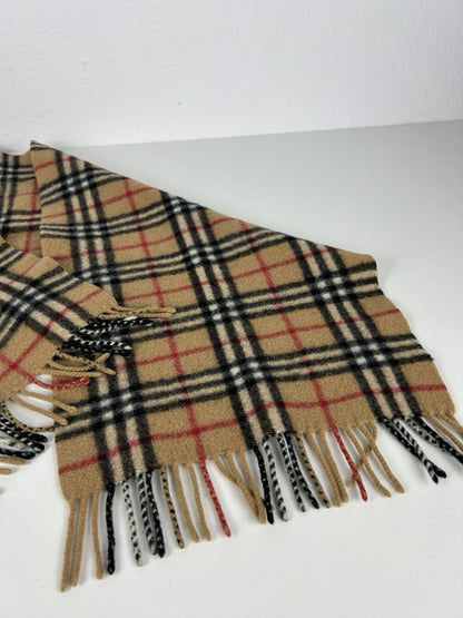 Vintage Burberry nova check wool and cashmere scarf