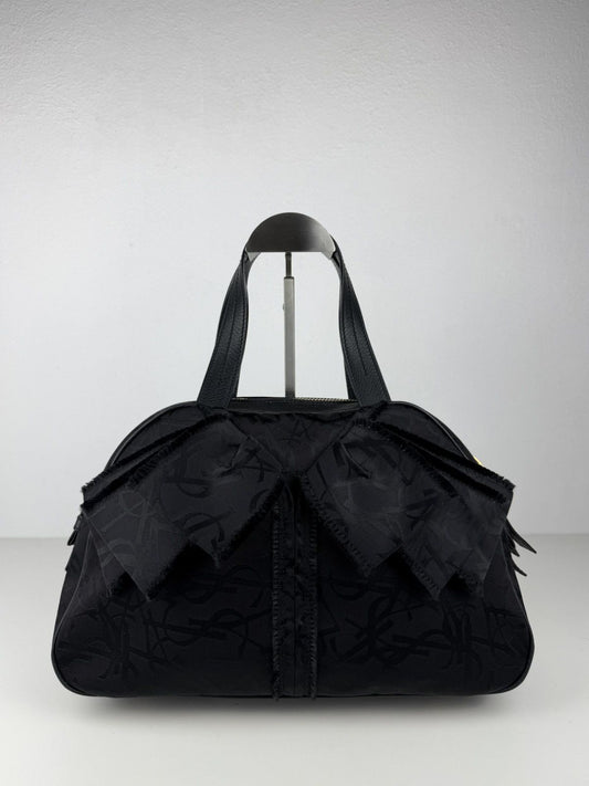 YSL Rive Gauche monogram obi bow bowler bag