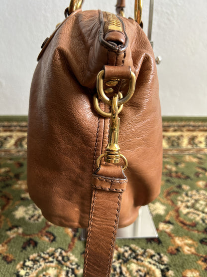 Vintage y2k miu miu leather top zip charm studded handbag