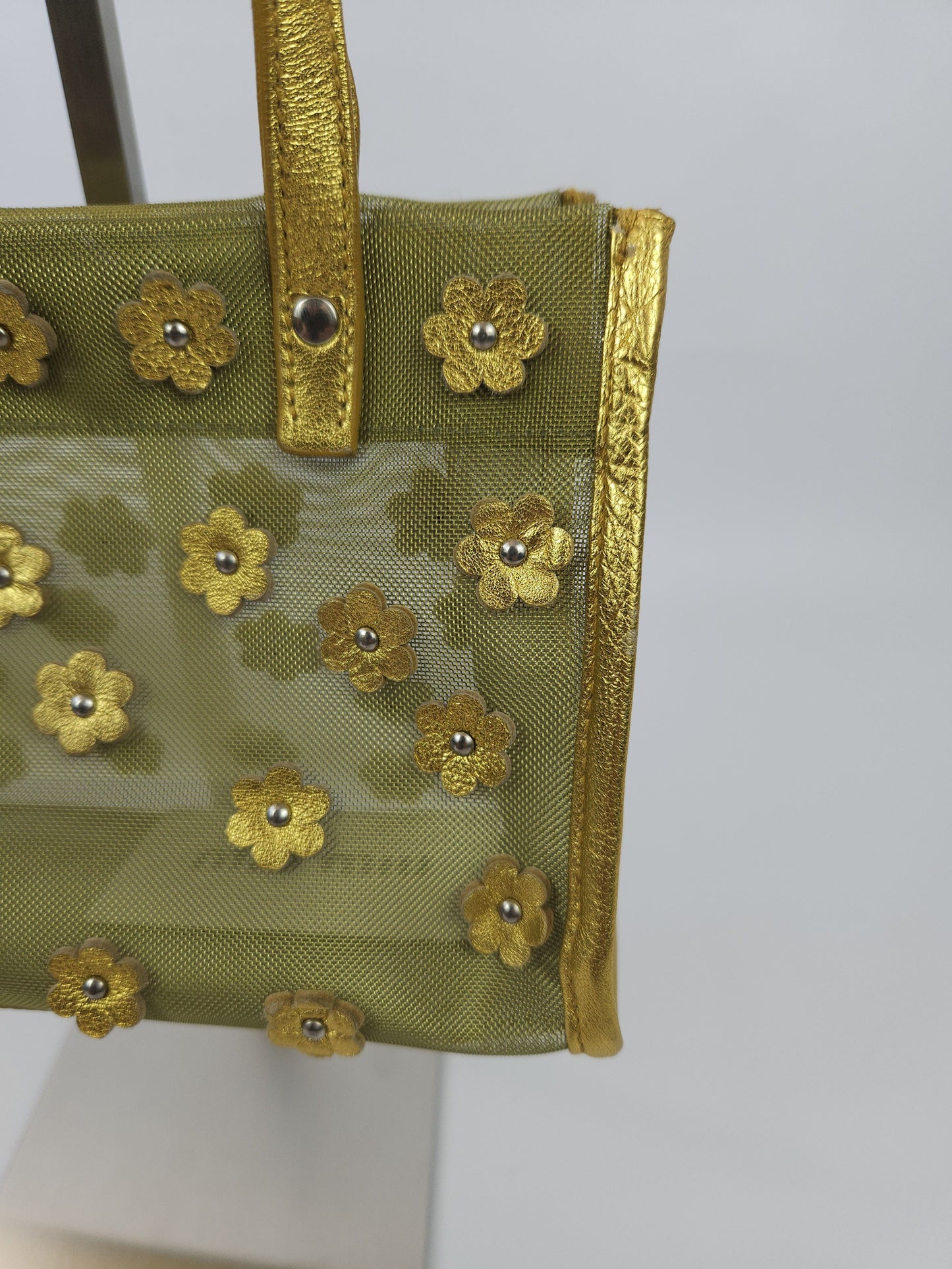 Archive 1999 miu miu mesh floral mini tote bag mb1522