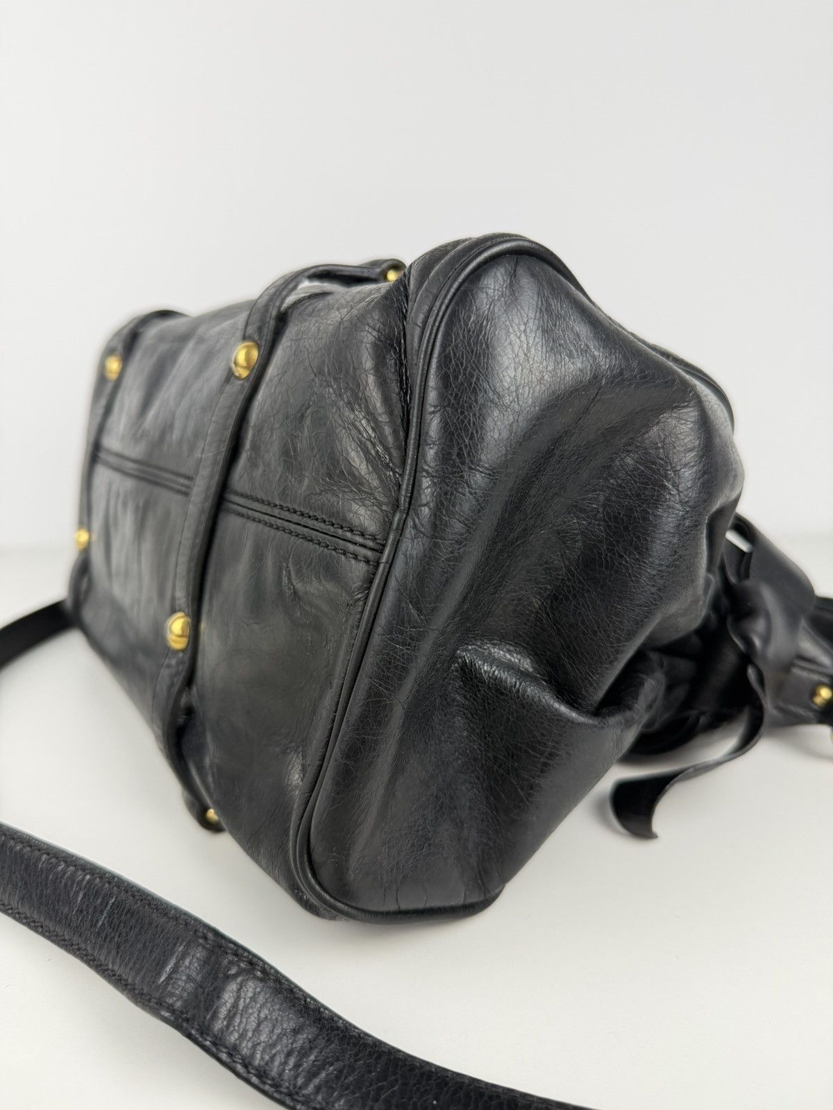 Miu miu vitello bow bag in black