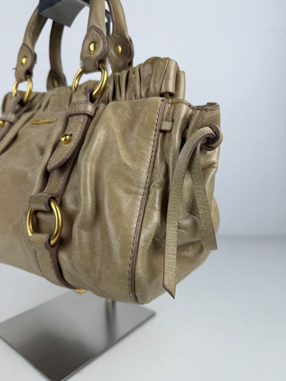 Miu miu bauletto vitello gathered leather mini handbag