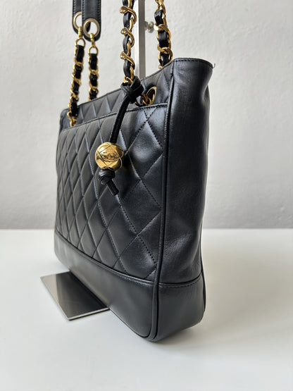 Vintage 90s chanel quilted lambskin matelasse shoulder bag