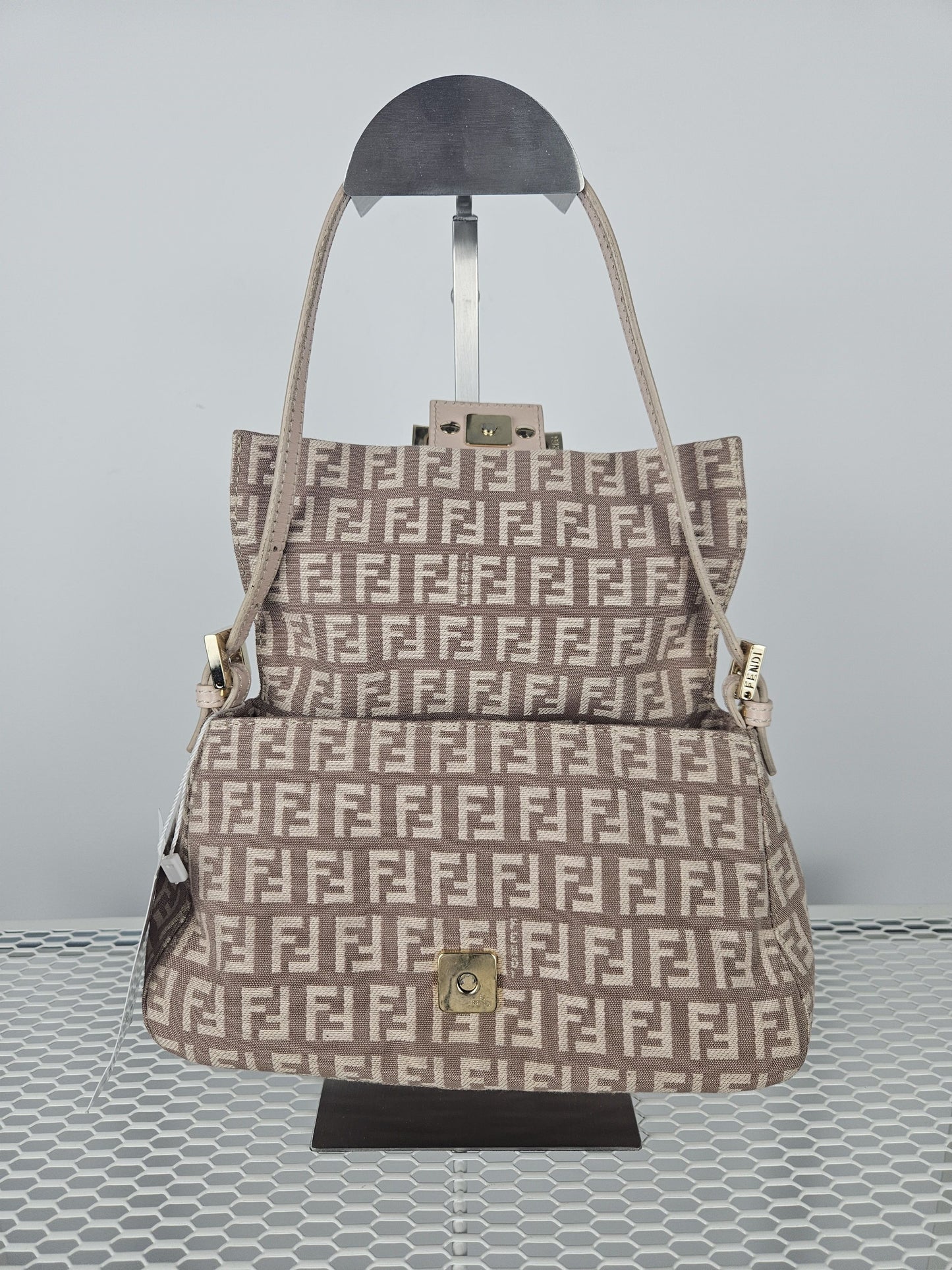 Fendi zucca monogram canvas mini baguette