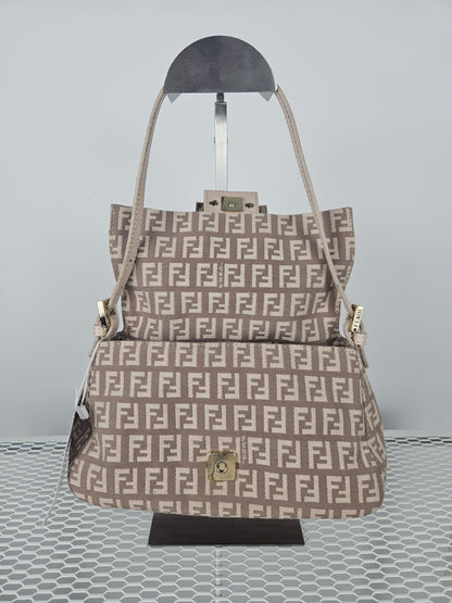 Fendi zucca monogram canvas mini baguette