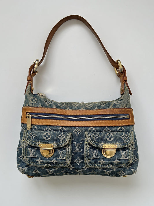 Louis vuitton monogram denim baggy PM handbag
