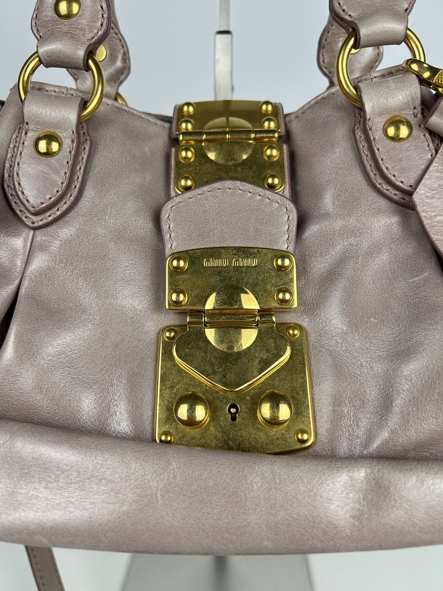 Miu miu mini bow bag in dusty pink