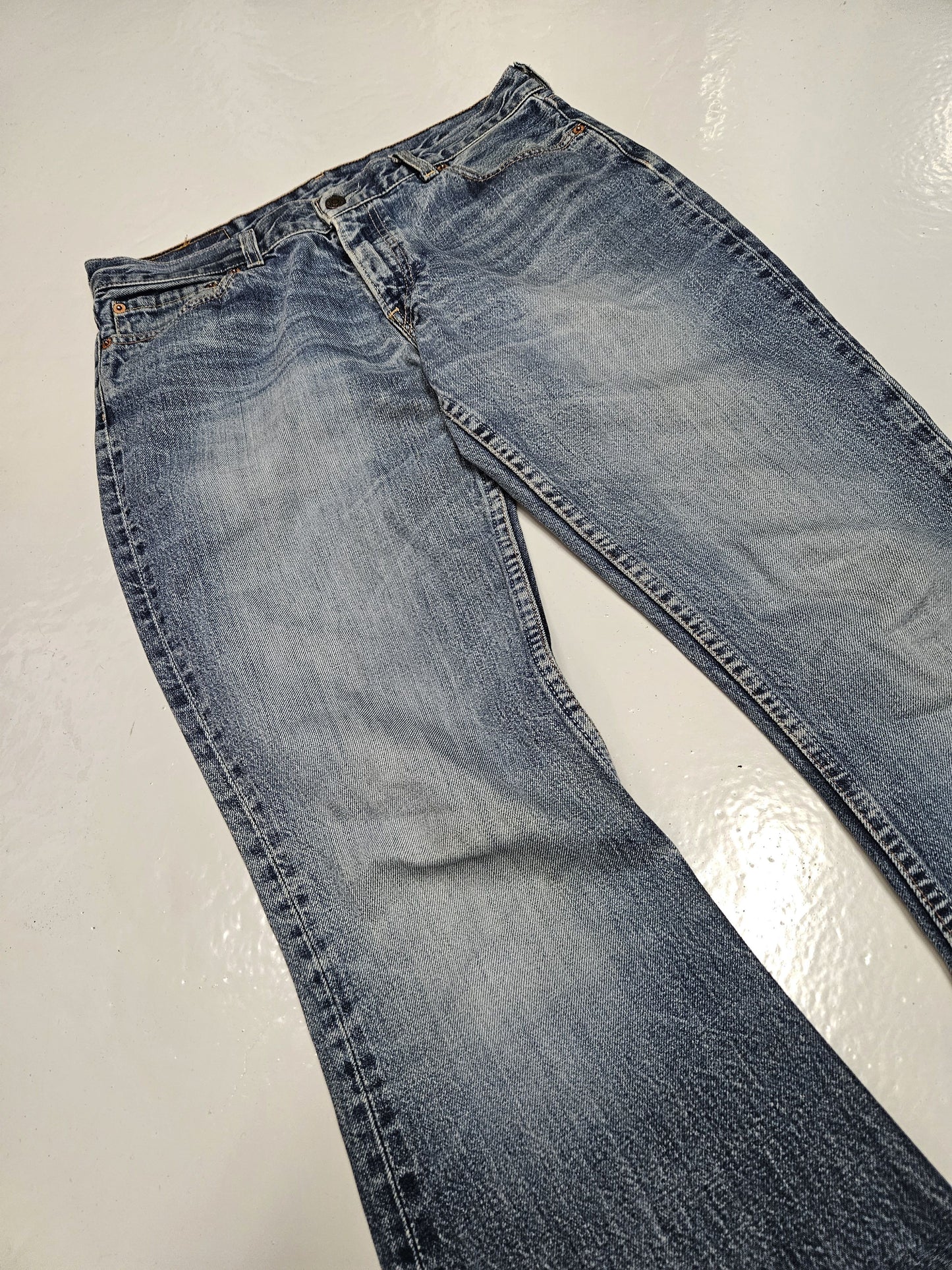 Vintage y2k levis 544 distressed flared denim